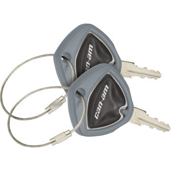 Grey Show Chrome key covers for Can-Am Spyder, designed by Bill's Exhausts, with a sleek chrome finish and model number 41-182E.