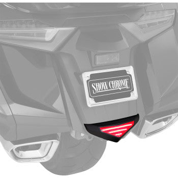Black SHOW CHROME lower trim light for rear fender on Honda GL1800 motorcycle, designed by Bill's Exhausts.
