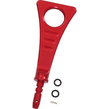 Show Chrome oil dipstick for Slingshot 44-108R motorcycle, featuring durable chrome finish and precise measurement markings.