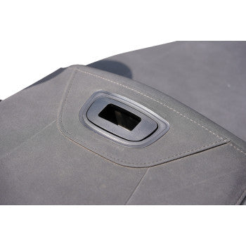Gold Wing 2018-2023 slotted seat plug by Bill's Exhausts, chrome finish, designed for motorcycle seat installation and protection.
