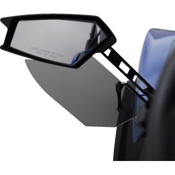 Polaris Slingshot wind deflector in chrome by Bill's Exhausts, designed for model 44-107, mounted on vehicle windshield.