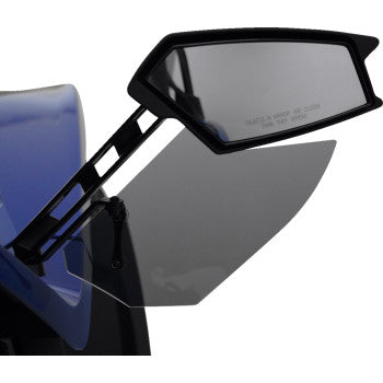 Polaris Slingshot wind deflector in chrome by Bill's Exhausts, designed to reduce wind turbulence and enhance driving comfort.