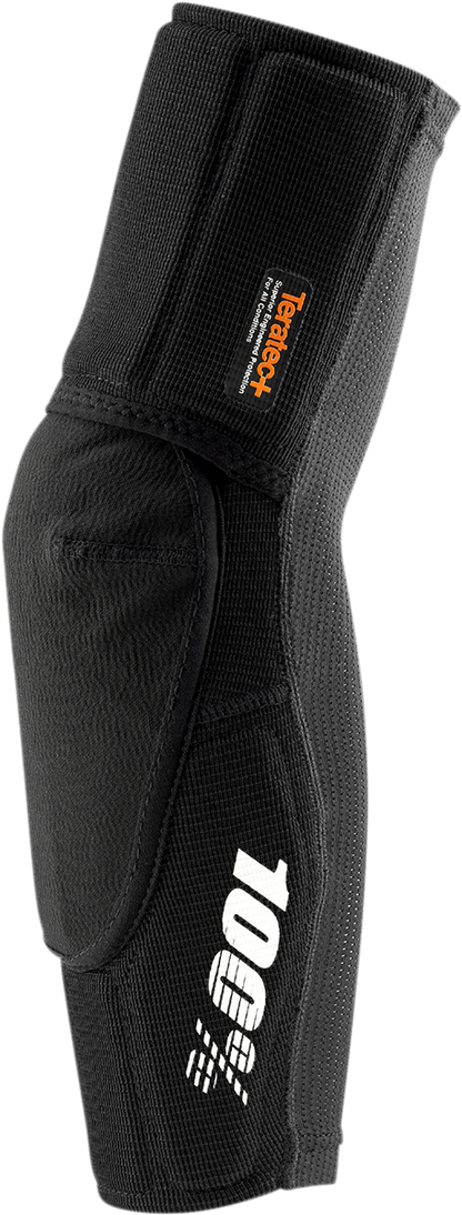 Black Bill's Exhausts 100% Teratec Plus Medium Elbow Guards, durable protective gear for elbows, shown in black color.