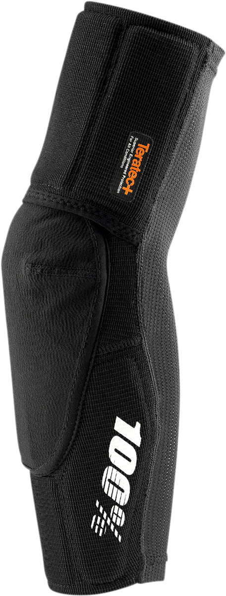 Black 100% Teratec Plus Elbow Guards by Bill's Exhausts in XL size, featuring protective padding and adjustable straps.