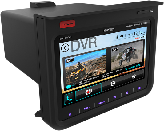 NAVATLAS Command Center 7-inch engine display for Polaris DXP1000DVR, mounted on a Polaris DXP1000DVR engine.