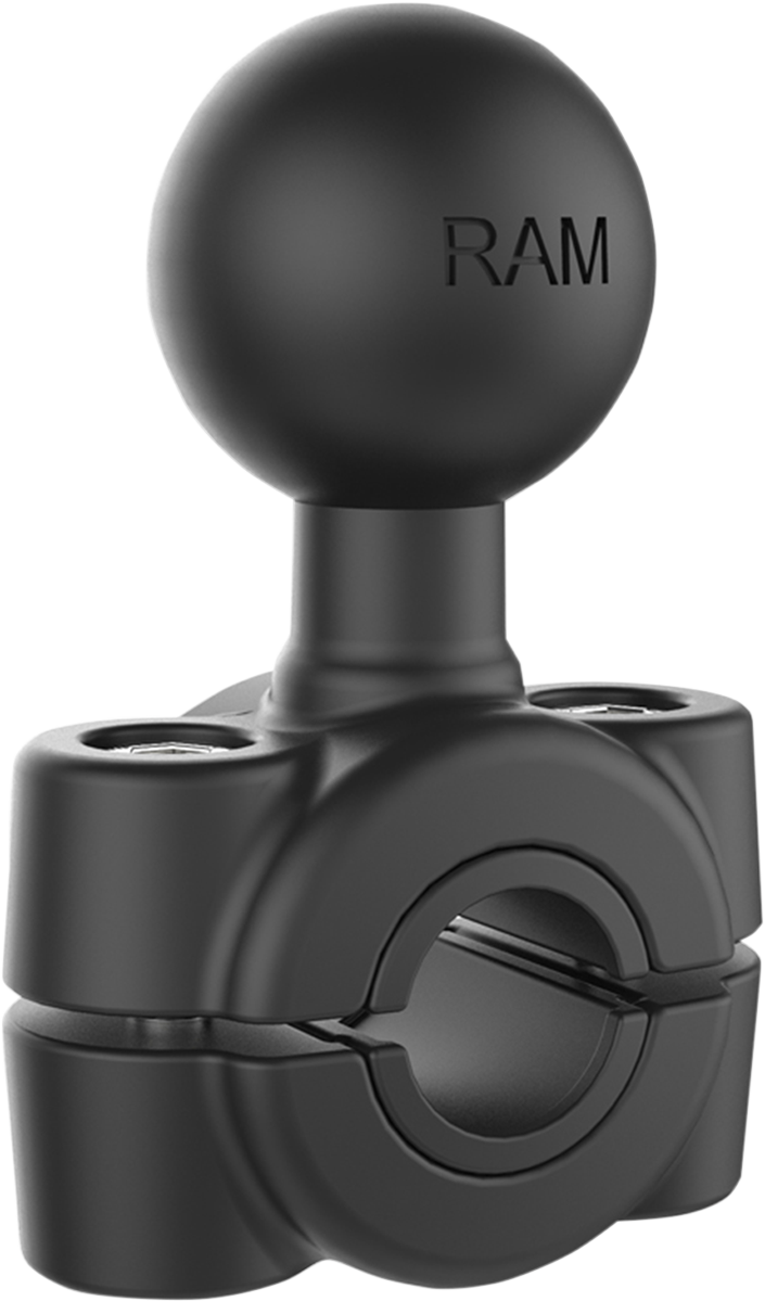 RAM Mounts Ball Mount with bar clamp base, 3/8" to 5/8" size, designed for engine applications by Bill's Exhausts.