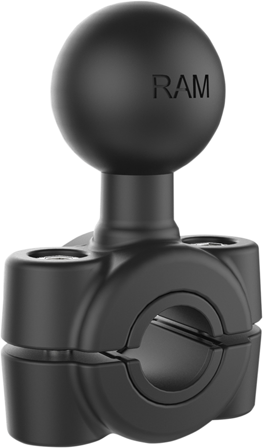 RAM Mounts Ball Mount with bar clamp base, 3/8" to 5/8" size, designed for engine applications by Bill's Exhausts.