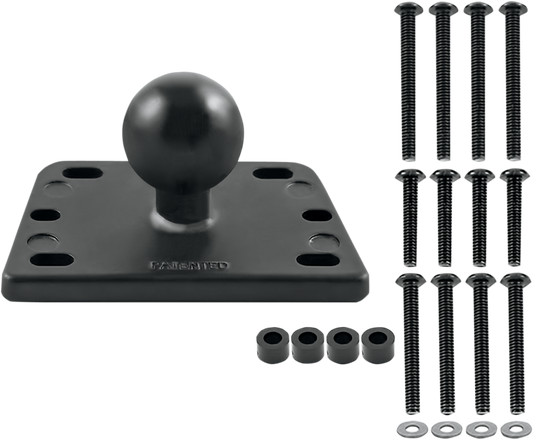 Engine reservoir cover with RAM MOUNTS ball mount base, compatible with RAM-B-345 for secure attachment.