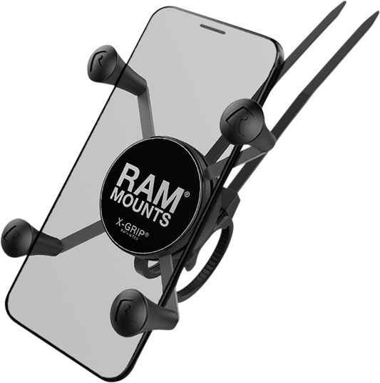 RAM MOUNTS X-Grip Kit with Bicycle Base for engine, by Bill's Exhausts, featuring a secure grip and durable mounting components.