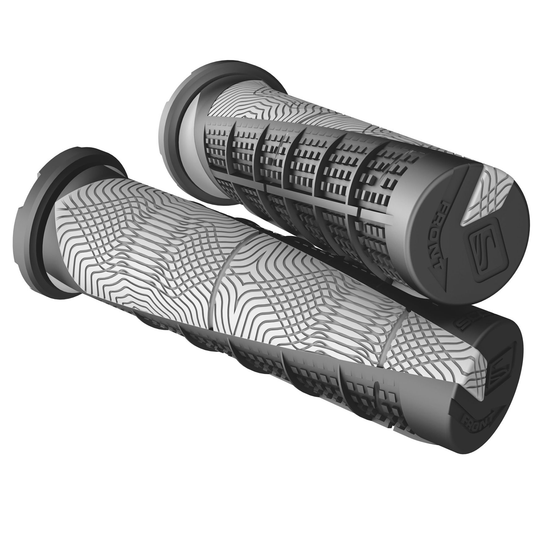 Scott Deuce ATV grips in black and gray, designed for enhanced grip and comfort on off-road vehicles.
