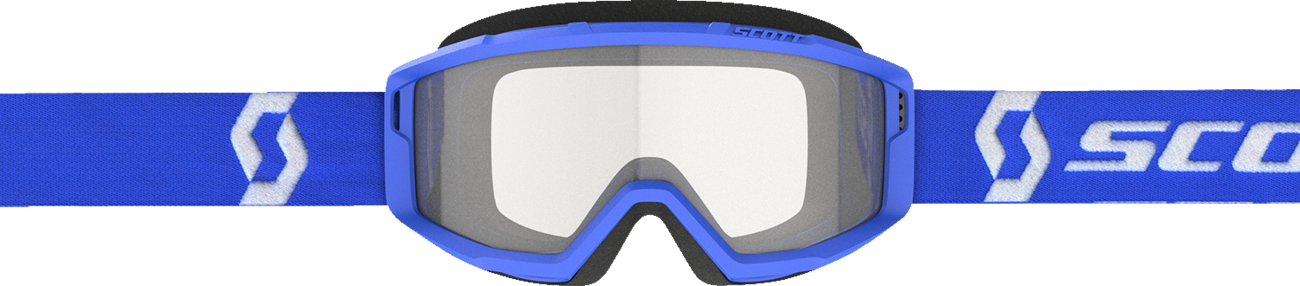 Scott Primal Goggles in blue with clear lenses, designed for engine protection, by Bill's Exhausts.