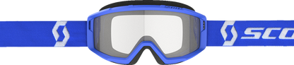 Scott Primal Goggles in blue with clear lenses, designed for engine protection, by Bill's Exhausts.