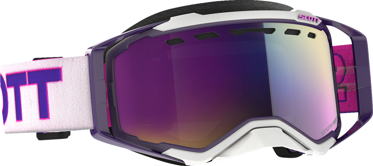 Scott Prospect snow goggles in purple and pink with enhancer purple chrome lens, designed for winter sports.