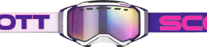 Scott Prospect snow goggles in purple and pink with enhancer purple chrome lens, designed for winter sports and snowboarding.