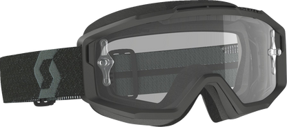 Scott Split OTG Sand Goggles in black and dark gray for engine protection, designed for comfortable over-the-glasses wear.