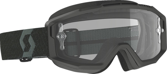 Scott Split OTG Sand Goggles in black and dark gray for engine protection, designed for comfortable over-the-glasses wear.
