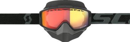 Scott Split Snow Goggles OTG with light-sensitive lenses, black frame, red chrome accents, designed for snow sports and outdoor use.