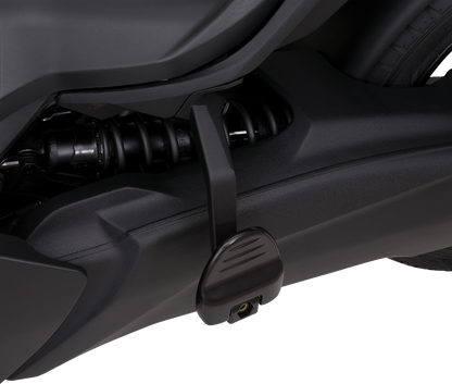 Bill's Exhausts Show Chrome adjustable passenger boards for engine, featuring sleek chrome finish and sturdy design.