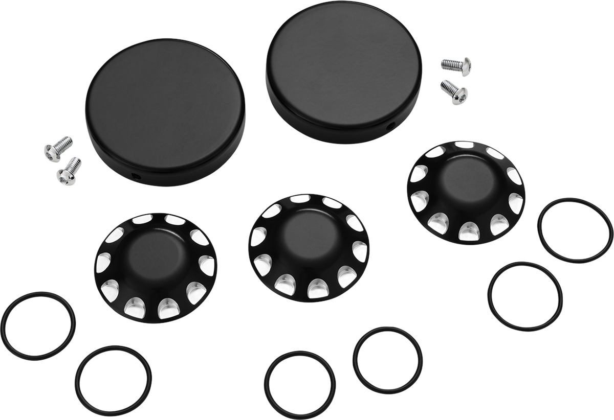 Show Chrome axle caps for Can-Am Ryker, engine accessory by Bill's Exhausts, with polished chrome finish and detailed design.