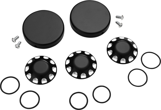 Show Chrome axle caps for Can-Am Ryker, engine accessory by Bill's Exhausts, with polished chrome finish and detailed design.
