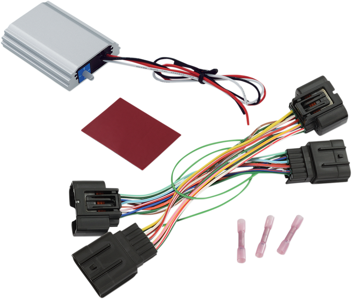 Bill's Exhausts Show Chrome Brake Light Modulator for Honda GL1800 motorcycle engine, enhances brake light visibility.