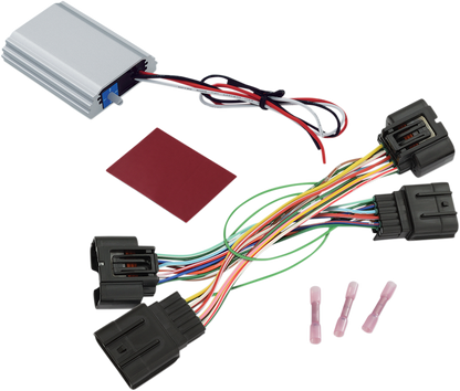 Bill's Exhausts Show Chrome Brake Light Modulator for Honda GL1800 motorcycle engine, enhances brake light visibility.