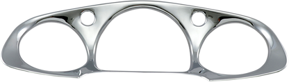 Chrome instrument panel accent for engine by Bill's Exhausts, showcasing a sleek, shiny chrome finish on a vehicle dashboard.