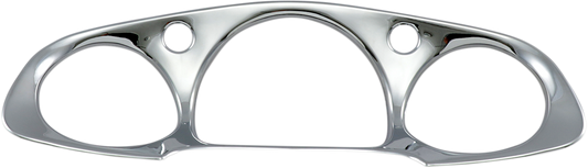 Chrome instrument panel accent for engine by Bill's Exhausts, showcasing a sleek, shiny chrome finish on a vehicle dashboard.