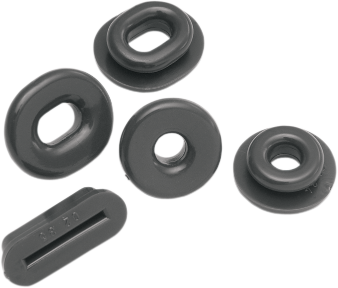 Set of five Bill's Exhausts Show Chrome Fairing Grommets for engine, durable chrome finish, designed for motorcycle fairings.