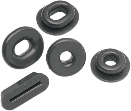 Set of five Bill's Exhausts Show Chrome Fairing Grommets for engine, durable chrome finish, designed for motorcycle fairings.