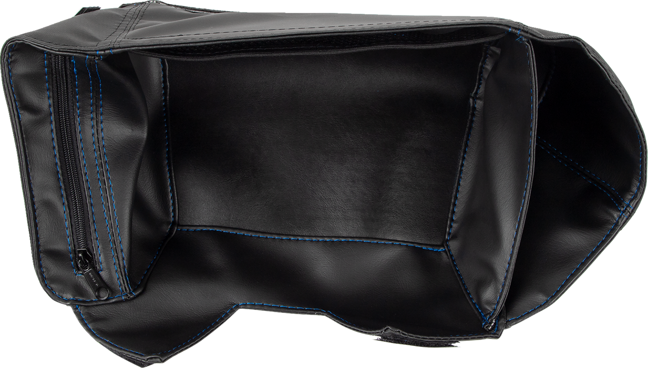 Blue Show Chrome glove box organizer for engine by Bill's Exhausts, designed for easy storage and organization.
