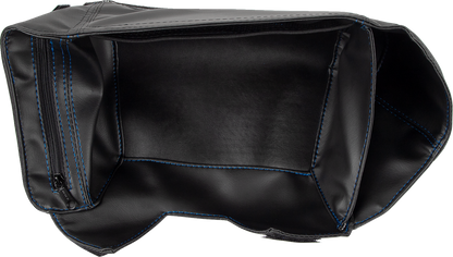 Blue Show Chrome glove box organizer for engine by Bill's Exhausts, designed for easy storage and organization.