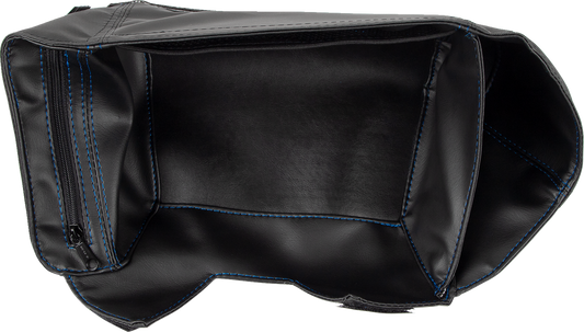 Blue Show Chrome glove box organizer installed in an engine, designed for efficient storage and easy access.