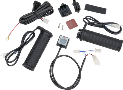 Bill's Exhausts Show Chrome Heated Grips for Ryker 17-454BK engine, featuring chrome finish and ergonomic design.