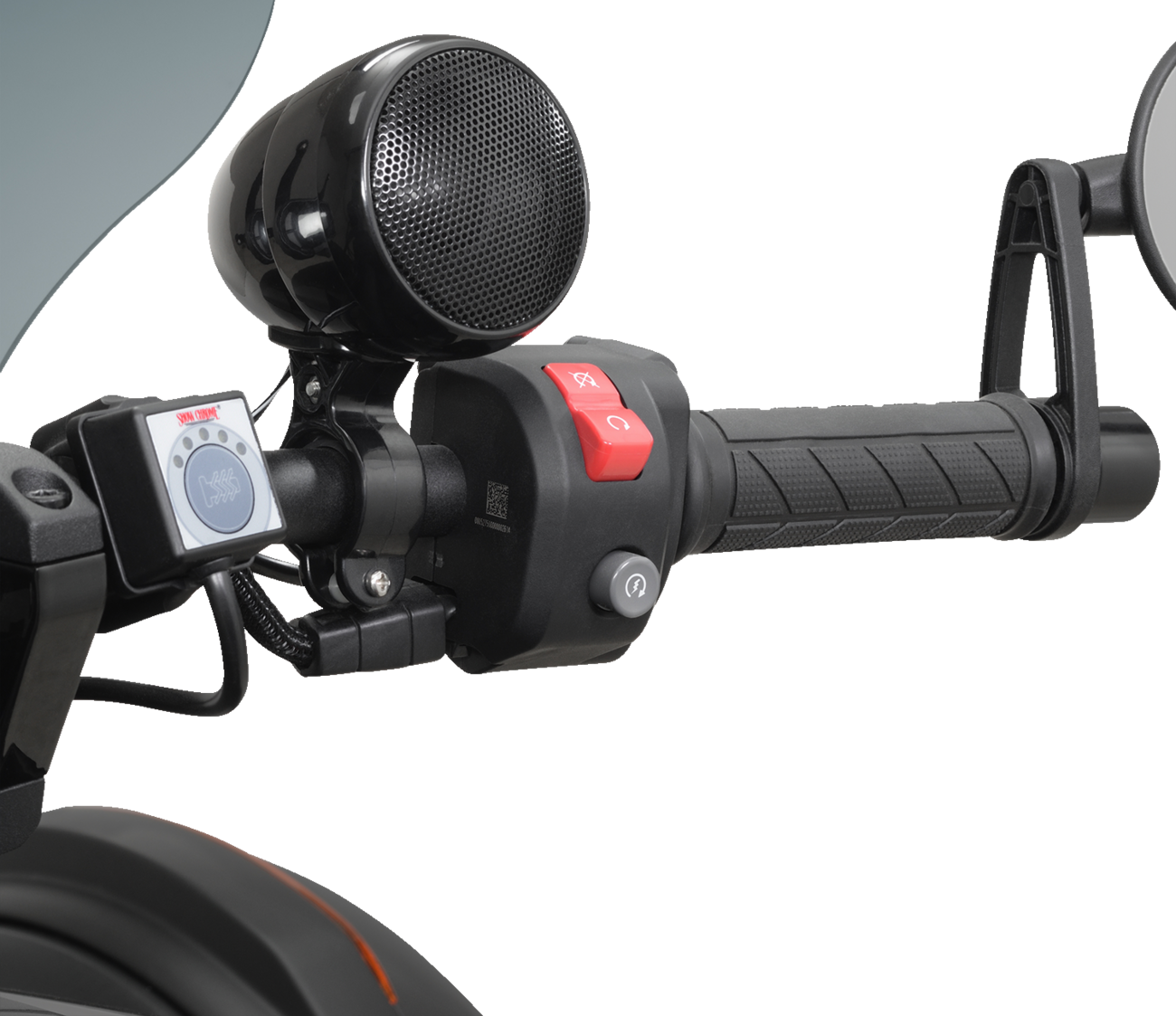 Bill's Exhausts Show Chrome Heated Grips for Ryker 17-454BK engine, featuring chrome finish and ergonomic design.