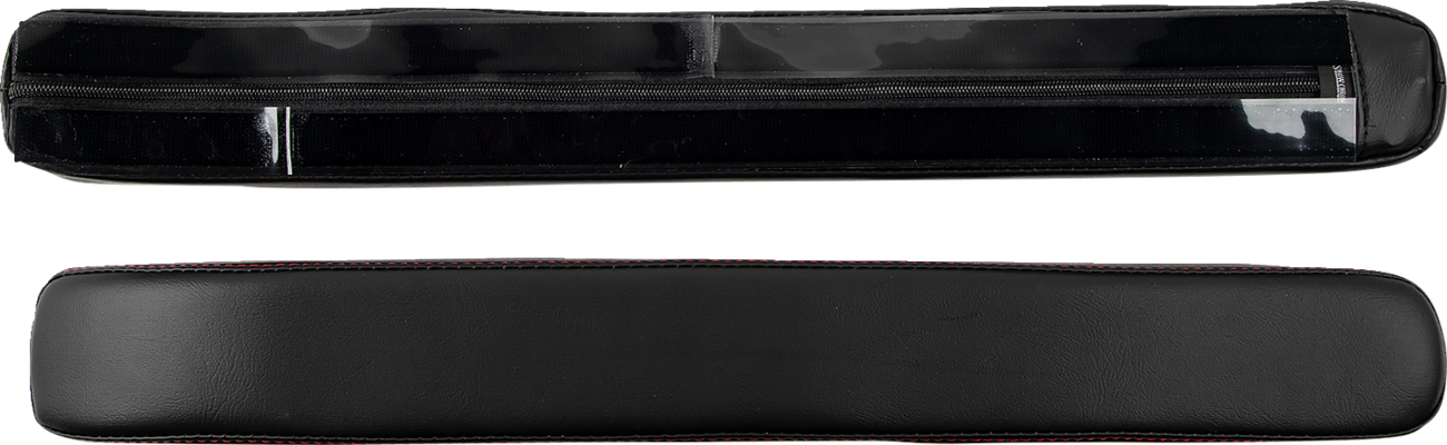 Black Kaliber armrest pads with red stitching for Slingshot 2015-2022, designed for Show Chrome engine accessories.