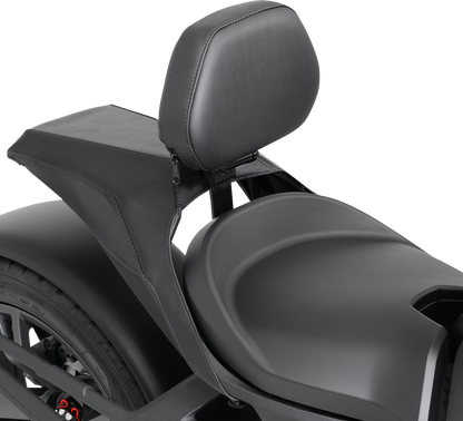 Bill's Exhausts Show Chrome Quick-Detach Backrest for Ryker 2020-2022, black engine accessory with easy removal feature
