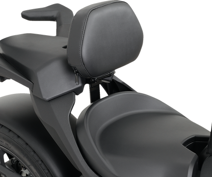 Black Show Chrome Quick-Detach Backrest for Ryker 2020-2022, designed for easy installation and comfortable passenger support.