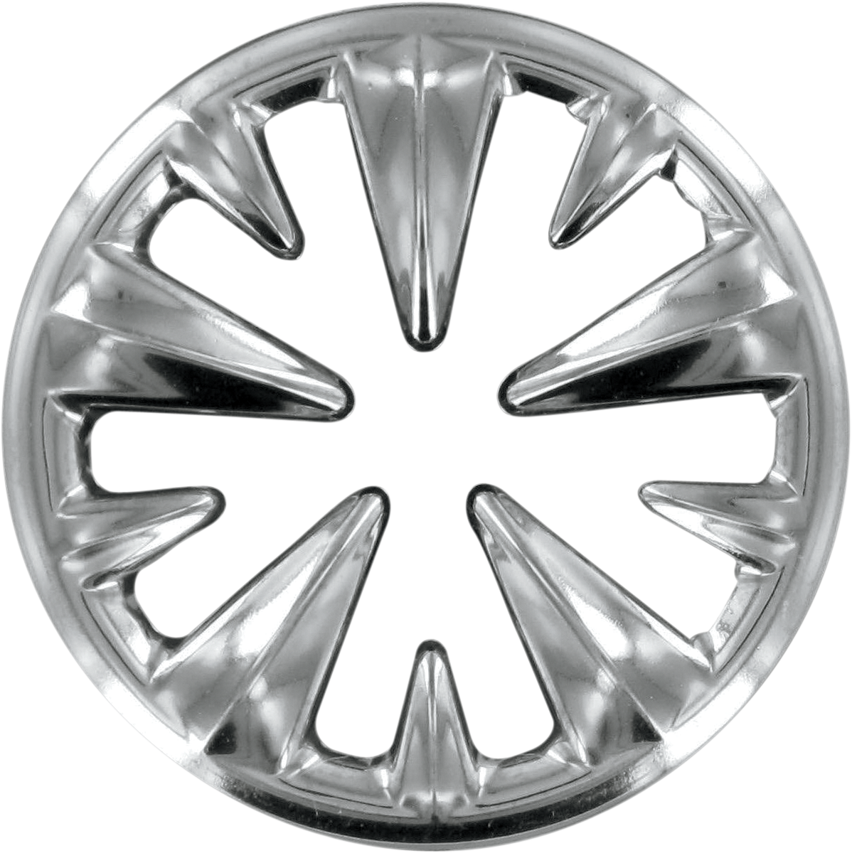Bill's Exhausts chrome round horn cover for engines, fits 3 and 3-1/4 inch horns, with a sleek chrome finish.
