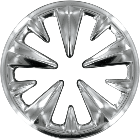 Bill's Exhausts chrome round horn cover for engines, fits 3 and 3-1/4 inch horns, with a sleek chrome finish.