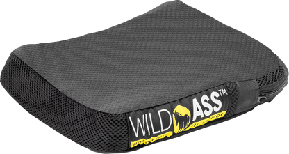 Bill's Exhausts Wild Ass Cushion Air Seat Lite Pillion for motorcycle engine, black cushioned pillion seat for comfortable riding.