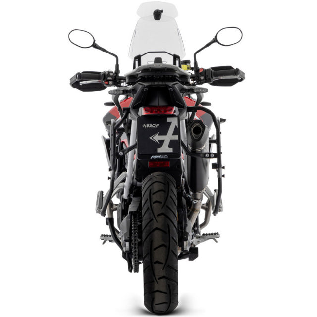 Bill's Exhausts Arrow Veloce slip-on exhaust for Tiger 850 and 900 models, with sidebags, in stock.