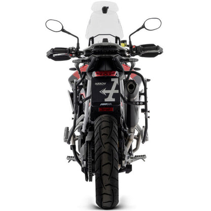 Bill's Exhausts Arrow Veloce slip-on exhaust for Tiger 850 and 900 models, with sidebags, in stock.