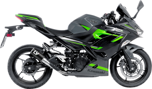 Leovince LV Corsa muffler in carbon fiber for Kawasaki Ninja 400/500 2018-2025, high-performance motorcycle exhaust.