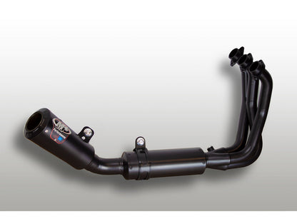 All-black M4 full exhaust system for Yamaha MT-09 and SXR900, 2021-2026, by Bill's Exhausts, shown installed on motorcycle.