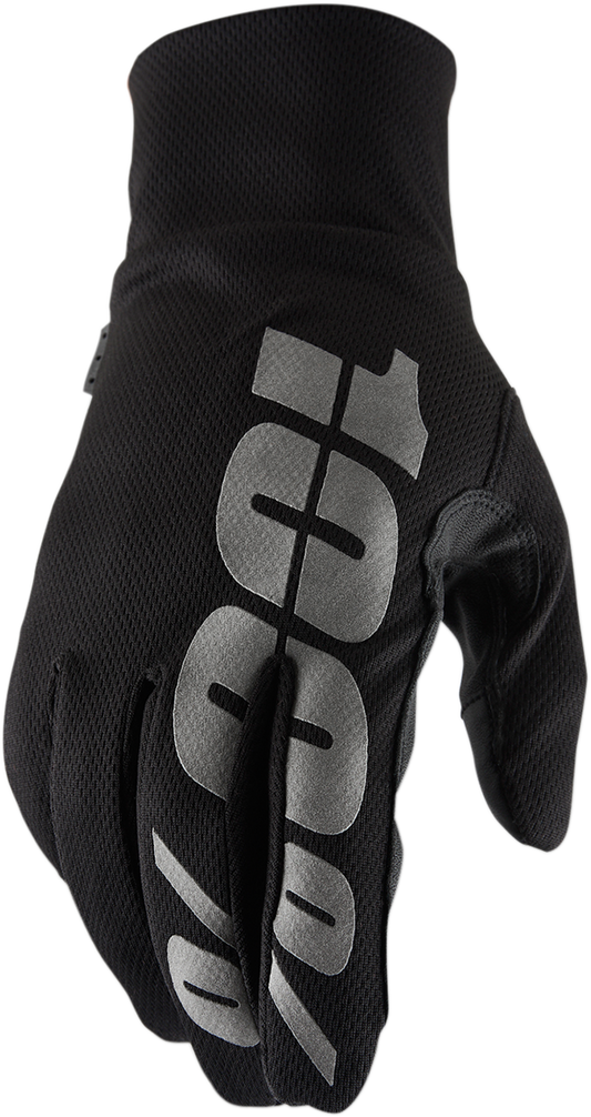 Black 100% Hydromatic Waterproof Gloves in XL size from Bill's Exhausts, featuring durable waterproof material and ergonomic design.