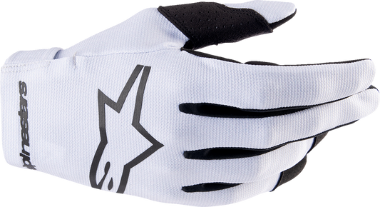 Alpinestars Radar Gloves in Haze Gray and Black, large size, featuring padded design and durable materials for motorcycling.