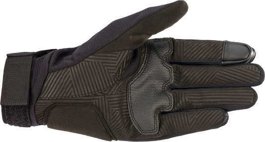 Alpinestars Reef Gloves in black, medium size, featuring durable design and protective features for motorcycle riding.