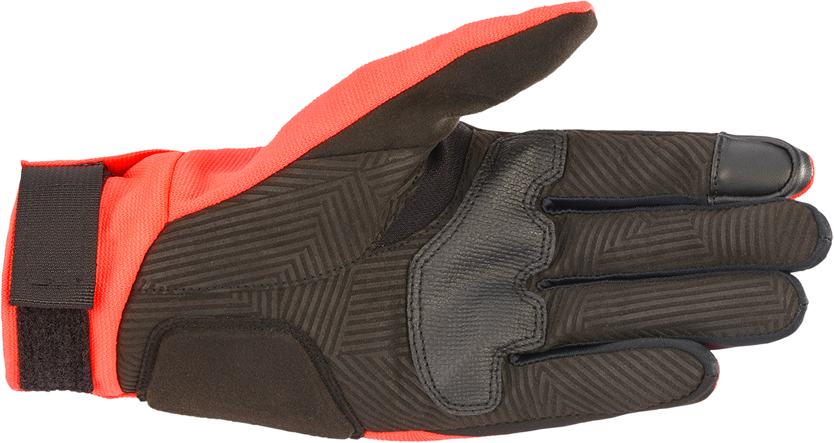 Alpinestars Reef Gloves in Fluo Red, White, and Black, size XL, featuring protective design for motorcycling.