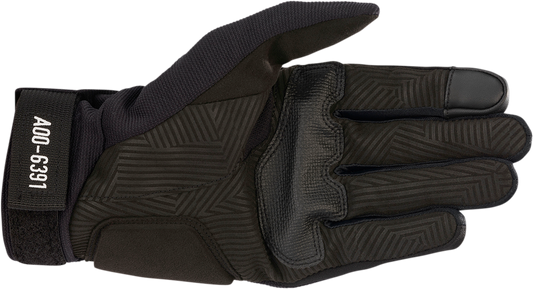 Alpinestars Shotaro Black Gloves in Large size, featuring protective design and textile material for motorcycle riding.